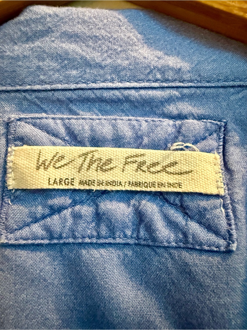 Free People We The Free Big Blooms Shirt, Large, Blue Combo - Picture 9 of 16